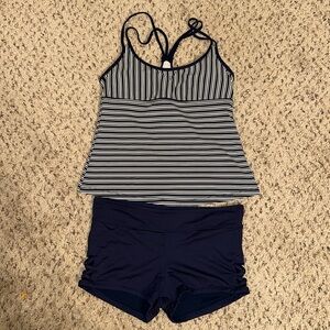 Mossimo Navy Blue Tankini Set